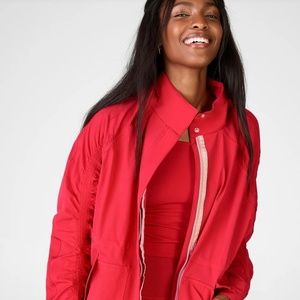 NEW Fabletics Giana Rain Full Zip Red Jacket XL